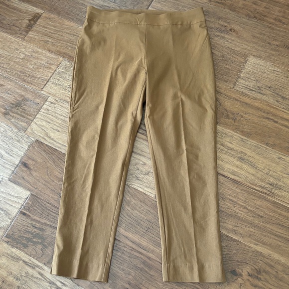 Chico's Size 3 Brown Pull On Dress Career Straight Leg Pants Women's Siz… - Picture 3 of 10